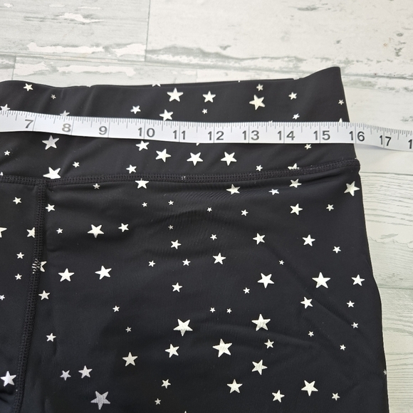 Terez - Black Silver  Mini Star Foil UpLift Leggings - Size XLarge EUC - Picture 7 of 11